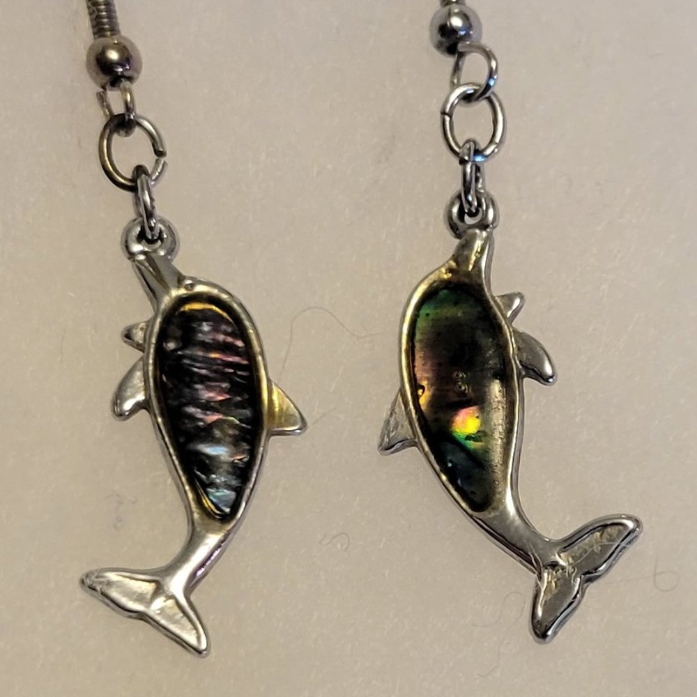 Belk better silver surgical steel gemstone filled fish hook earrings.
